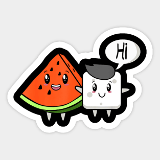 Watermelon Fruit Sugar Hi Funny Saying Quote Tropical Fruit Sticker